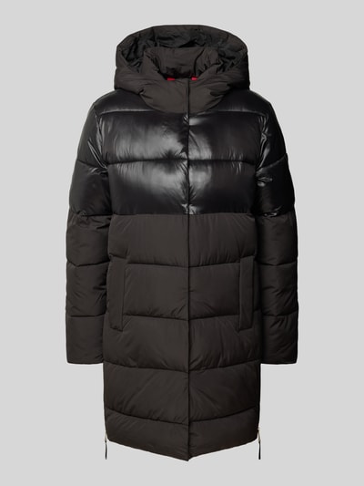 Christian Berg Woman Selection Gewatteerde lange jas met steekzakken en ritssluitingen opzij Zwart - 2