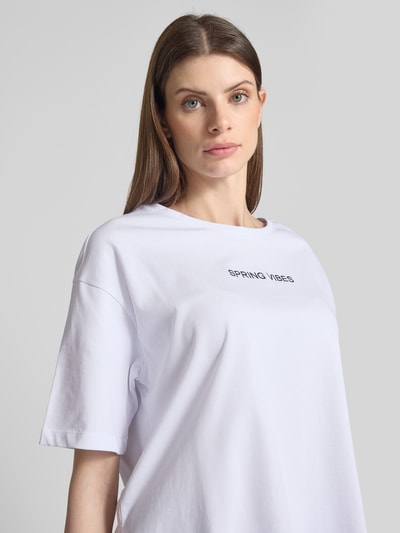 Smith and Soul Boxy fit T-shirt met stitching en ronde hals Wit - 3