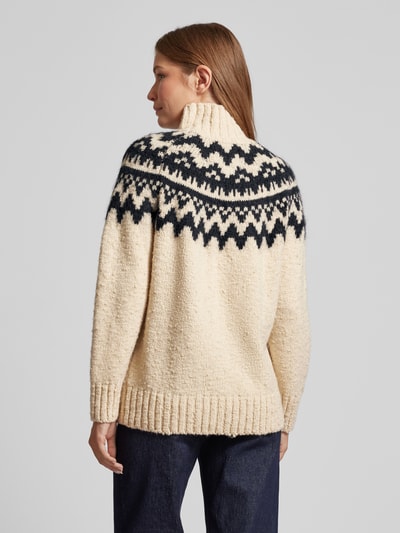 Gant Gebreide pullover met opstaande kraag, model 'FAIR ISLE' Offwhite - 5