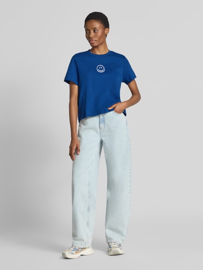 VERO MODA boxy fit T-shirt van zuiver katoen model 'SARA' Donkerblauw - 1