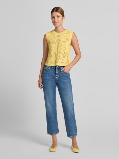 Jake*s Casual Jeans in verkorte pasvorm met knoopsluiting Jeansblauw - 1