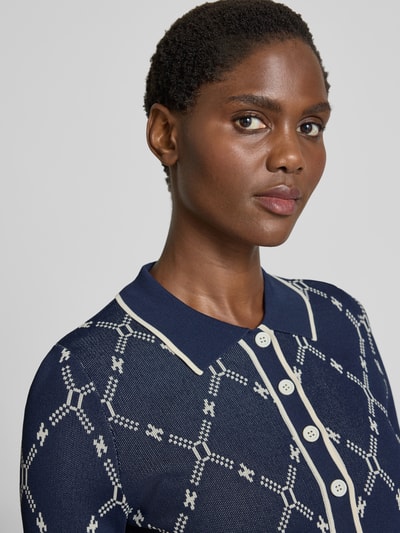 SUNCOO PARIS Gebreide pullover van viscosemix met polokraag Marineblauw - 3