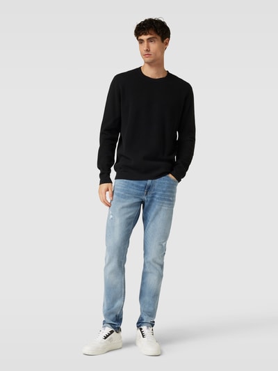 JAKE*S STUDIO MEN Gebreide pullover met structuurmotief Zwart - 1