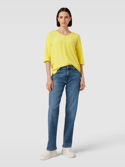 Marc Cain T-shirt met V-hals Geel - 1