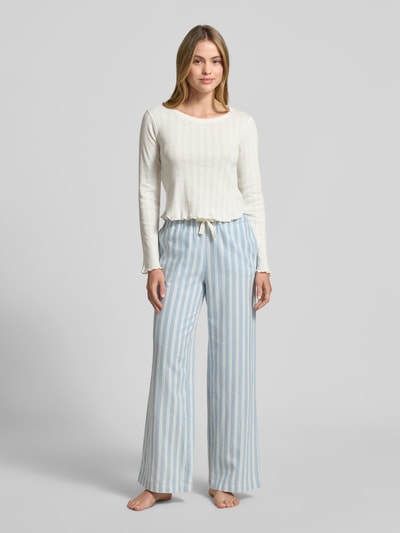 Jake*s Casual Pyjama-Oberteil mit Lochmuster Offwhite 1