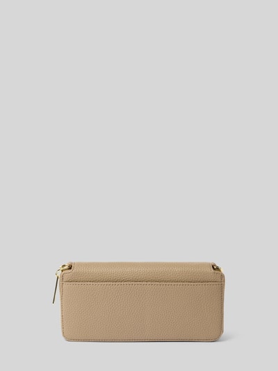Produktfoto, beiges Portemonnaie mit Label-Applikation Modell 'Classy Chain' von Hey Marly aus Rindsleder-Mix mit Reißverschluss, Damen Accessoire.