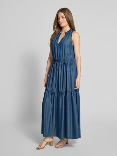 MOS MOSH Maxikleid mit V-Ausschnitt Modell 'Sabri' Blau 1