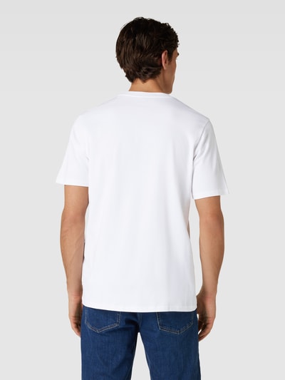 Knowledge Cotton Apparel T-shirt z bawełny ekologicznej z nadrukiem z logo Złamany biały 5