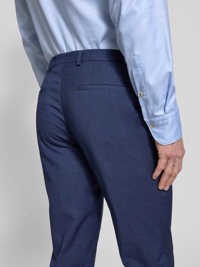 HUGO Regular fit pantalon met persplooien, model 'Hesten' Marineblauw - 3