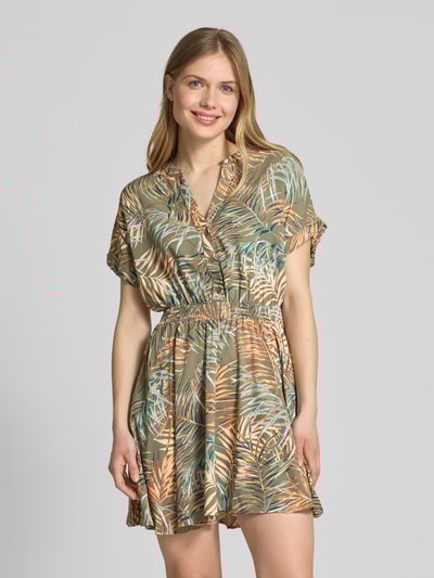 Apricot Sukienka mini z kołnierzem z lamówką Khaki 4