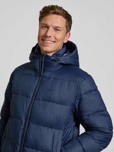 BOSS Regular fit gewatteerd jack met capuchon, model 'CIKORO' Marineblauw - 3