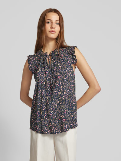 Apricot Bluse mit Rüschen Marine 4