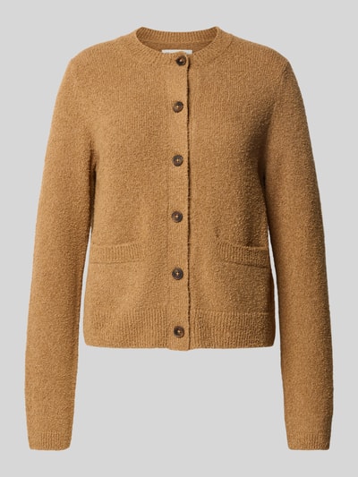 Marc O'Polo Sweter z dzianiny o kroju regular fit z mieszanki bawełny z dodatkiem wełny Camel 2