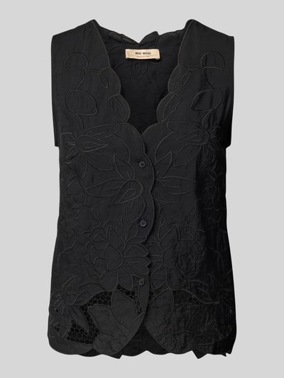 MOS MOSH Regular Fit Blusentop mit V-Ausschnitt Modell 'Daima' Black 2