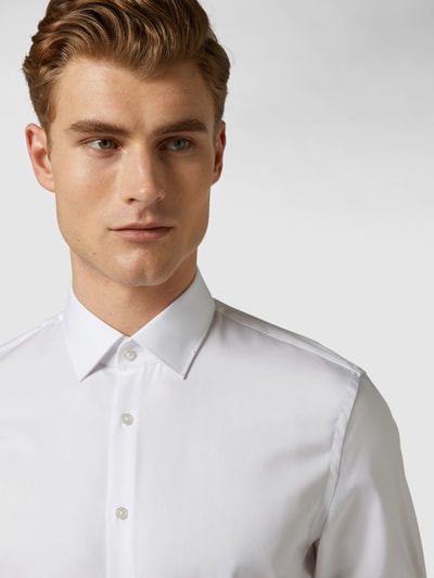 Jake*s Koszula biznesowa o kroju slim fit z diagonalu Biały 3