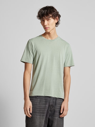 Jack & Jones T-Shirt mit geripptem Rundhalsausschnitt Mint Melange 4