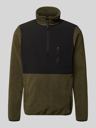 Blend Sweatshirt met opstaande kraag, model 'MARIO' Olijfgroen - 2