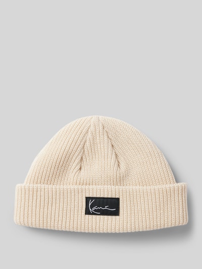 KARL KANI Czapka beanie z grubym ściegiem i detalem z logo Złamany biały 1