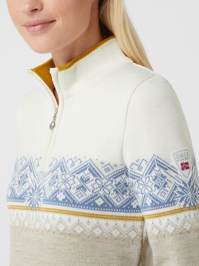 Dale of Norway Bluza z kołnierzem z wełny merino model ‘Moritz’  Piaskowy 3