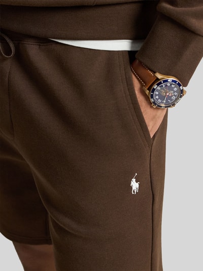 Polo Ralph Lauren Regular Fit Sweatshorts aus Baumwoll-Mix mit Logo-Stitching Dunkelbraun 3