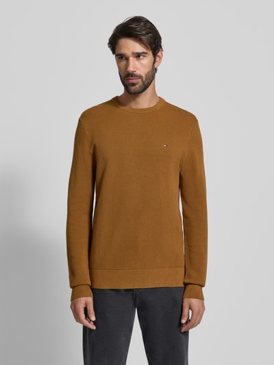 Tommy Hilfiger Regular Fit Strickpullover aus reiner Baumwolle Khaki 4