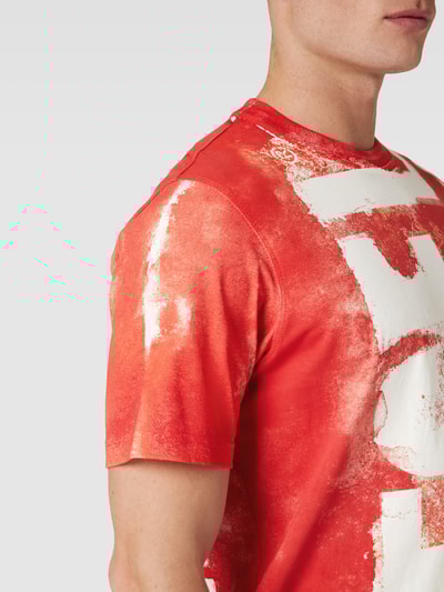 Diesel T-Shirt mit Rundhalsausschnitt Rot meliert 3