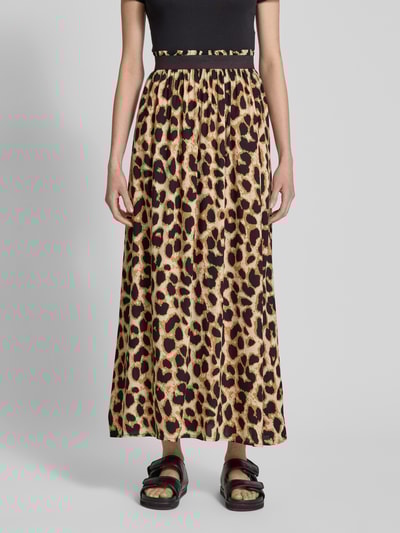 Only Ausgestellter Maxi-Rock aus reiner Viskose Modell 'VENEDIG' Beige 4