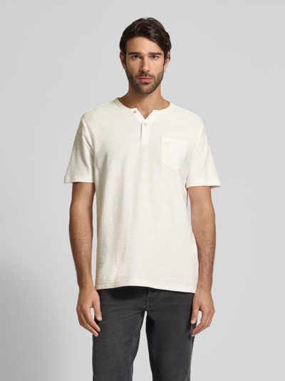 Lerros T-Shirt mit Brusttasche und Label-Stitching Modell 'SERAFINO' Offwhite 4