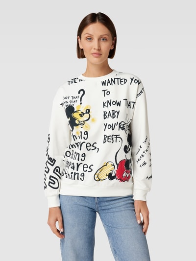 Frogbox Sweatshirt met all-over prints, model 'Mickey' Wit - 4