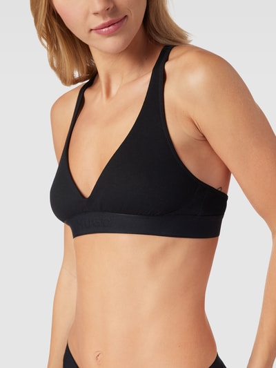 HUGO Bralette mit Logo-Bund Modell 'Rip Triangle' Black 3