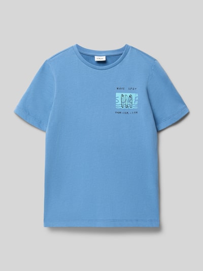 Produktfoto, Regular Fit T-Shirt aus reiner Baumwolle von s.Oliver RED LABEL, Kinder T-Shirt, Optik: Unifarben, Motiv-Print, Rundhals, Kurzarm, Materialverarbeitung: Jersey