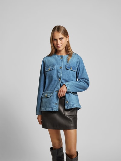 Anine Bing Jeansjacke mit Rundhalsausschnitt Jeansblau 4