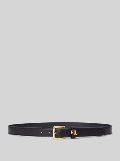 Lauren Ralph Lauren Riem van echt leer met logodetail Zwart - 1