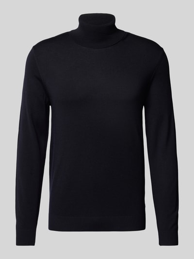 JOOP! Collection Sweter z wywijanym kołnierzem z wełny merino model ‘Donte’ Granatowy 2