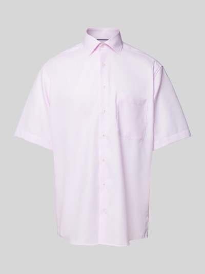 Eterna Comfort fit zakelijk overhemd met all-over motief Roze - 2