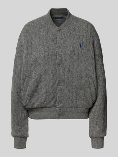 Polo Ralph Lauren Regular fit bomberjack met kasjmier in gebreide look Grafiet - 2