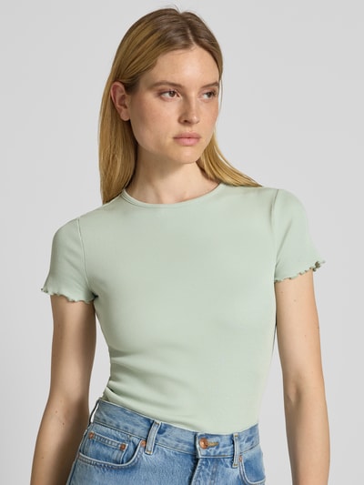 Jake*s Casual T-shirt z falistym dołem Miętowy 3