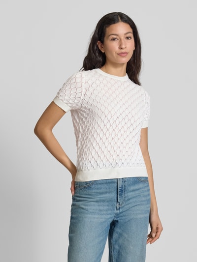 Jake*s Collection Strickpullover mit kurzärmeligem Design Offwhite 4