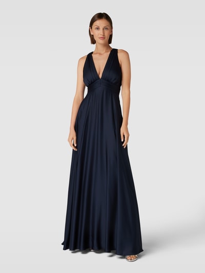 Jake*s Cocktail Abendkleid mit Raffungen Marine Melange 4