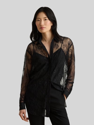 Lauren Ralph Lauren Loose Fit Langarmbluse aus floraler Spitze Black 4