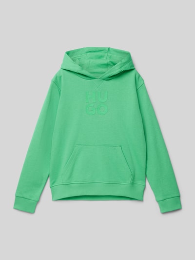 HUGO Hoodie met labelprint Groen - 1