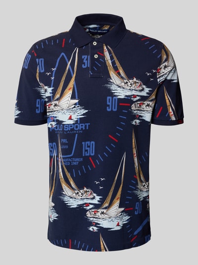Polo Ralph Lauren Slim Fit Poloshirt im Allover-Look Marine 2