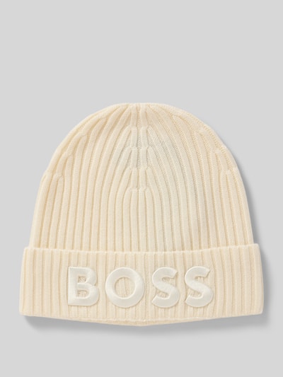 BOSS Beanie van zuivere scheerwol, model 'LARA_HAT' Ecru - 1