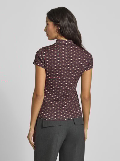 Marc Cain Slim fit T-shirt met polokraag Taupe - 5