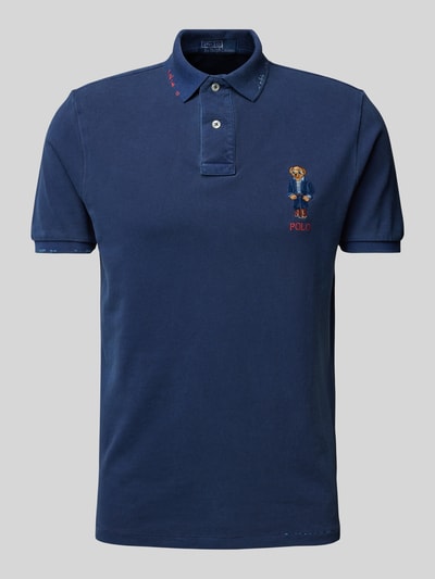 Polo Ralph Lauren Custom Slim Fit Poloshirt mit Label-Stitching Marine 2