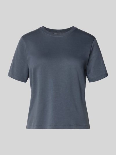Produktfoto, Basic T-Shirt mit Rundhalsausschnitt von Christian Berg Woman, bawełna, krój regular fit, jednolity kolor, długość pleców 53 cm w rozmiarze S