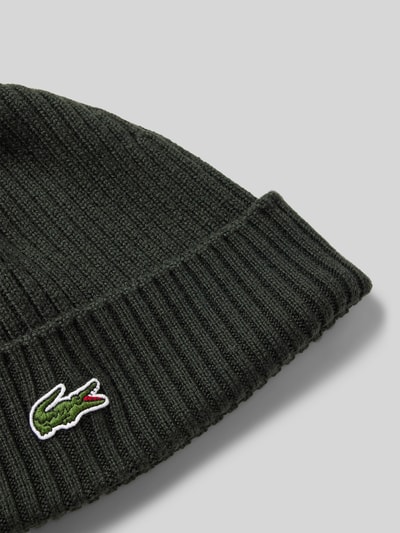 Lacoste Sport Czapka beanie o grubym ściegu z wełny Khaki 2