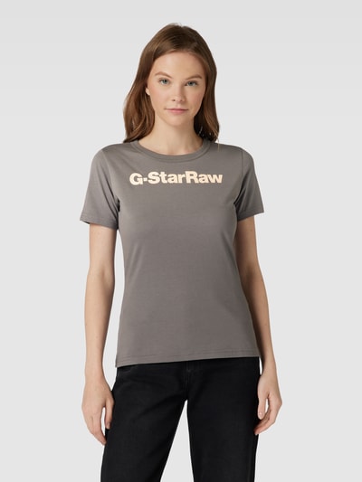 G-Star Raw T-shirt met labelprint Grafiet - 4