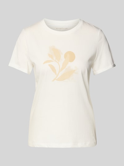 Tom Tailor Regular Fit T-Shirt aus reiner Baumwolle Offwhite 2