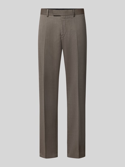 Productfoto, Anzughose aus Wolle mit Gesäßleistentaschen Modell 'TENSE' van Tiger of Sweden, regular fit, grijs met vouw, rechte pijpen, zij- en achterzakken, knoop- en ritssluiting, pure wol, maat 50 bundwijdte 48 cm, binnenbeenlengte 80 cm